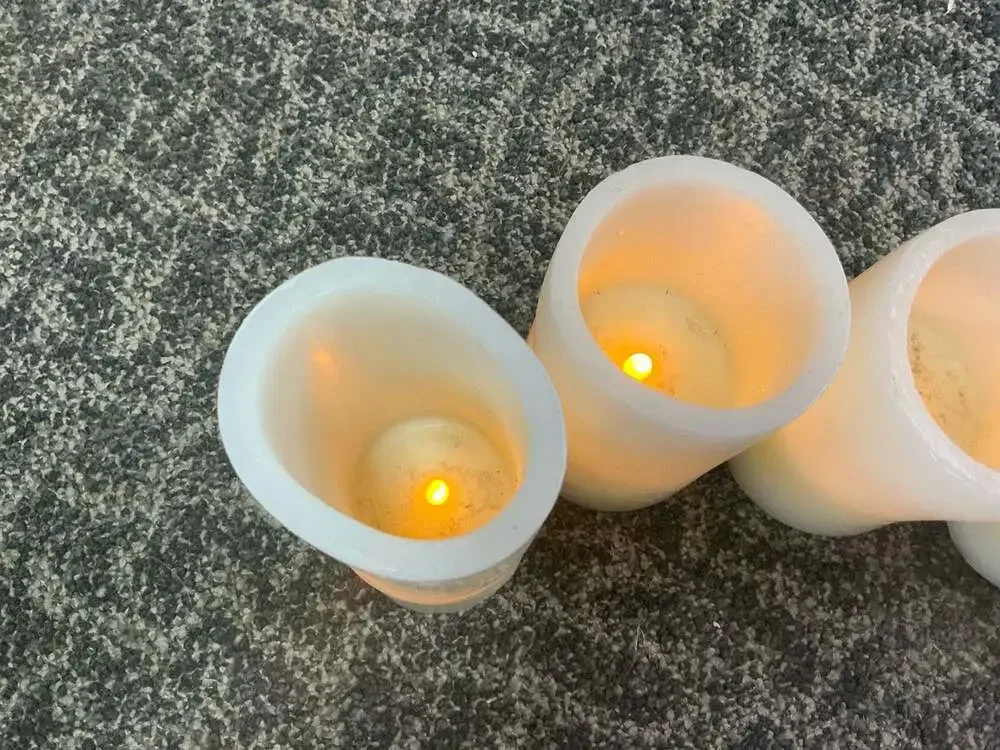 Set of 5 Graduated Flameless LED Pillar Candles with Wax Finish